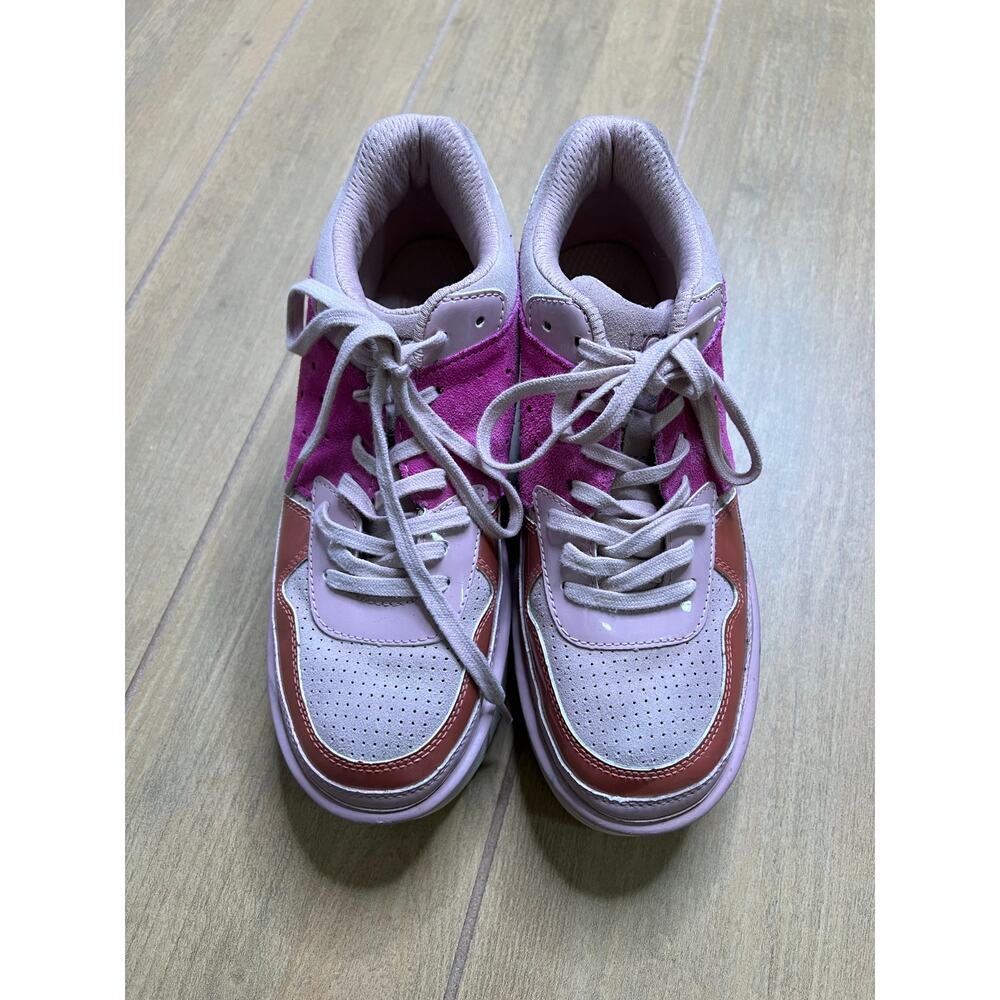 UGG Platform Sneakers Pink Suede Leather Chunky Womens Size 9 - Picture 5 of 16